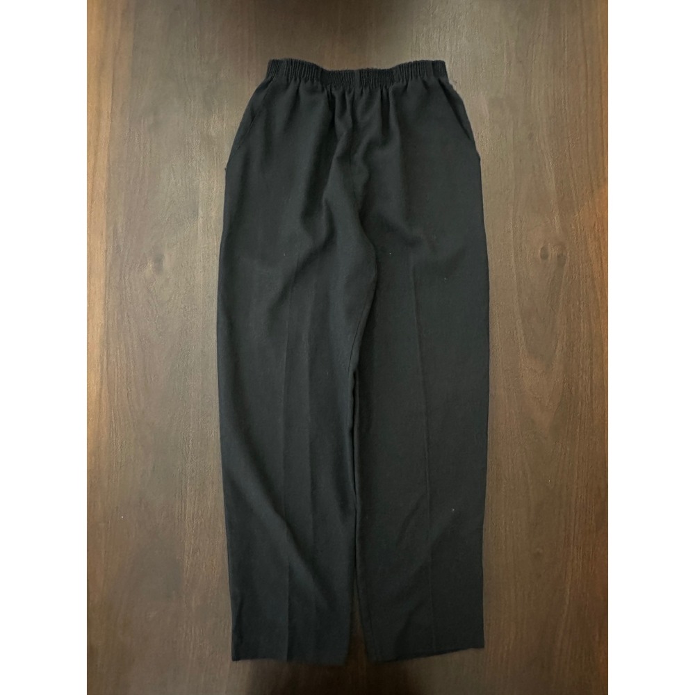 Briggs New York‎ Black Elastic Waist Straight Leg Trousers Pockets Womens